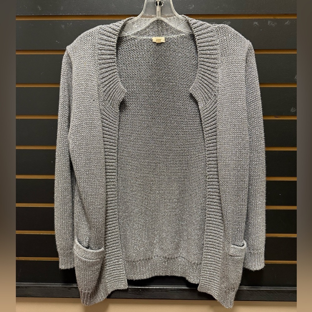 J.Crew Silver Gray Open Front Cardigan Sweater Size Small